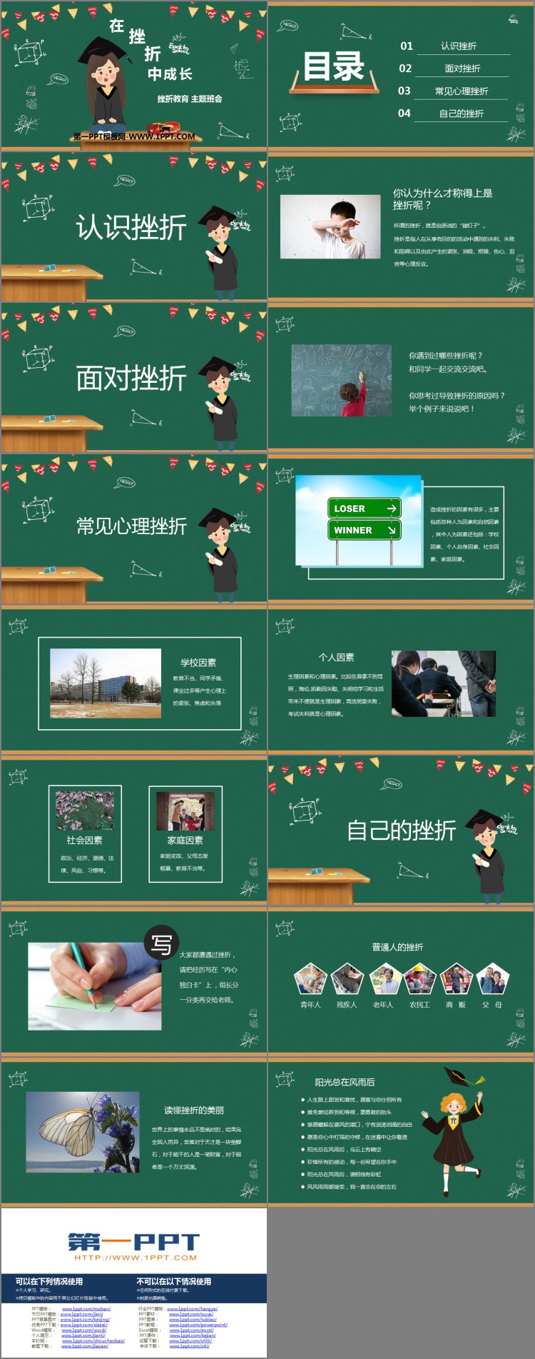 《在挫折中成长》PPT班会课件