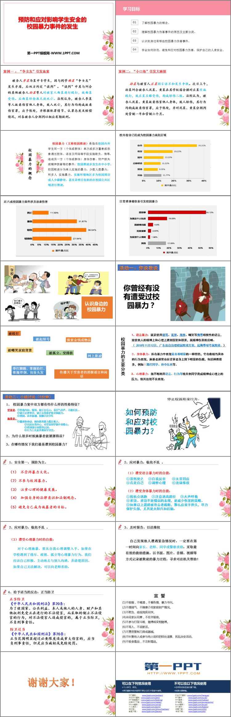 《预防和应对影响学生安全的校园暴力事件的发生》PPT班会课件