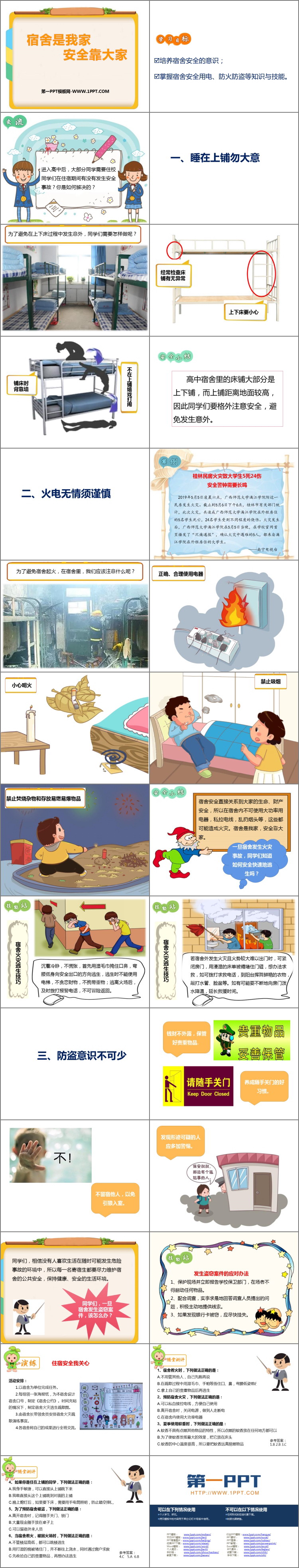 《宿舍是我家 安全靠大家》PPT班会课件