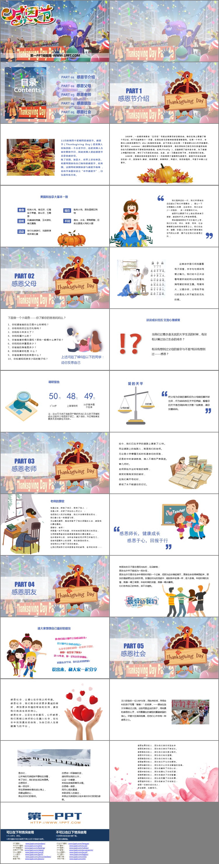 《感恩节》PPT班会课件