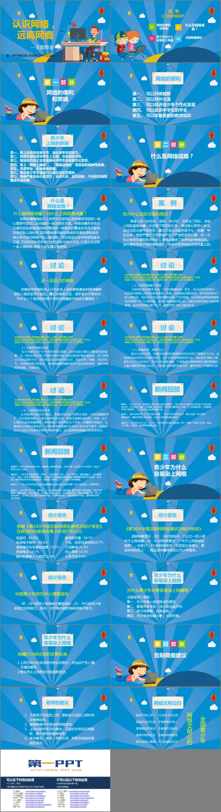 《认识网络，远离网瘾》PPT班会课件
