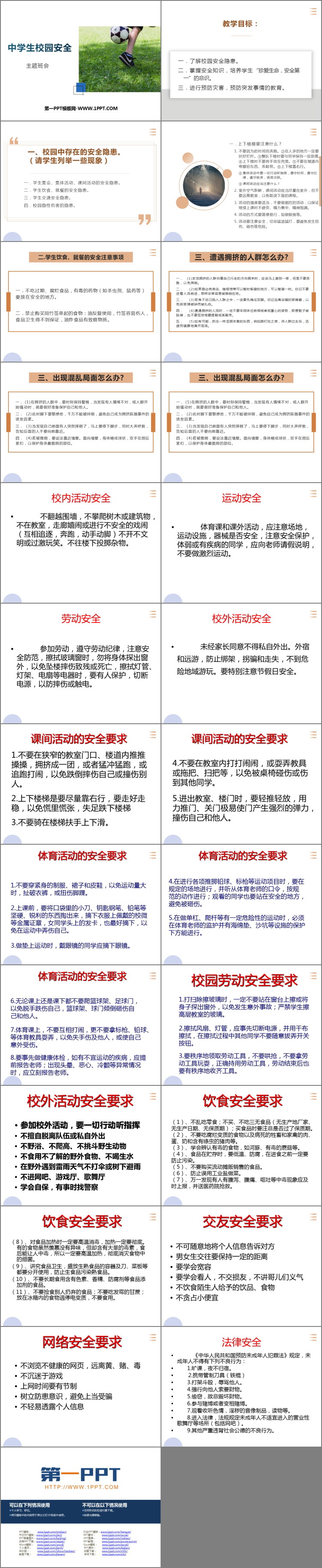 《中学生校园安全》PPT班会课件