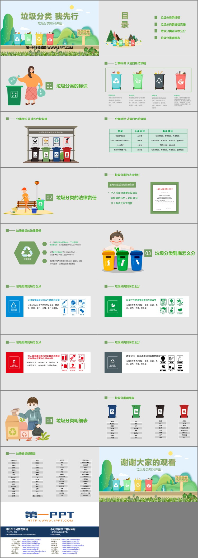 《垃圾分类 我先行》PPT班会课件