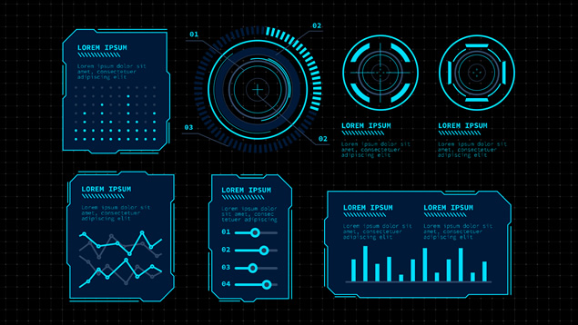 可更改颜色的矢量科技边框ppt素材（100页）