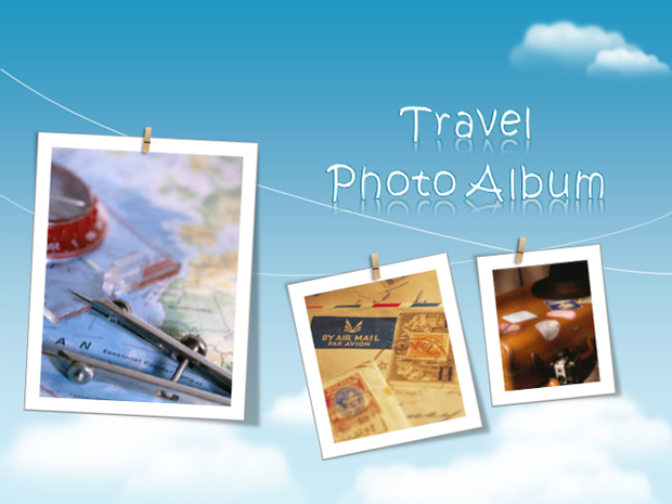 韩国旅行生活PPT相册模板