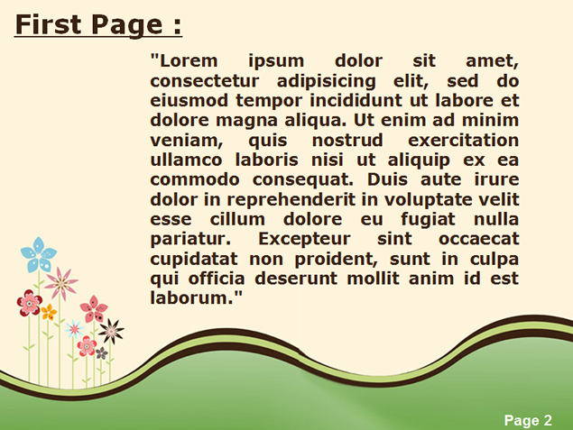 矢量彩色花朵PPT模板2