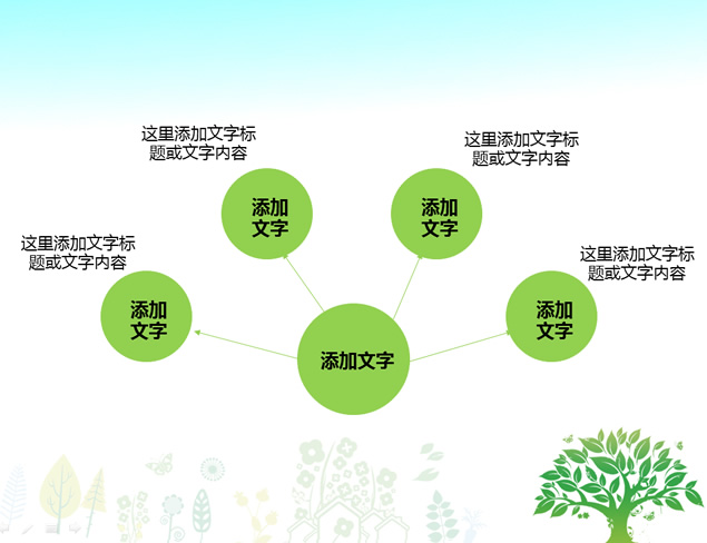 卡通礼物幸运树ppt模板