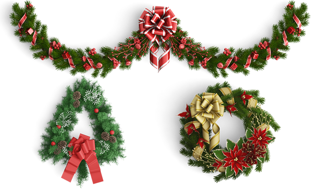 墙壁上的圣诞装饰素材