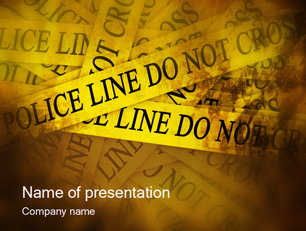 黄色警用警戒线主题ppt模板