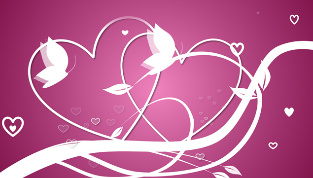 爱心 蝴蝶 飘云热恋男女动态贺卡ppt模板 