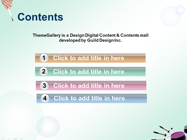 眼线笔 粉底美容广告PPT模板2