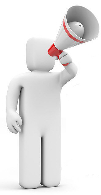 3D小人拿着喇叭