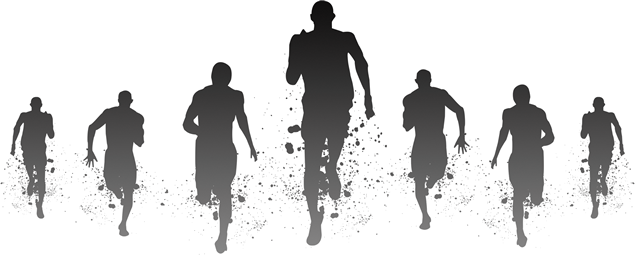奔跑的人物剪影高清免抠图（3张）