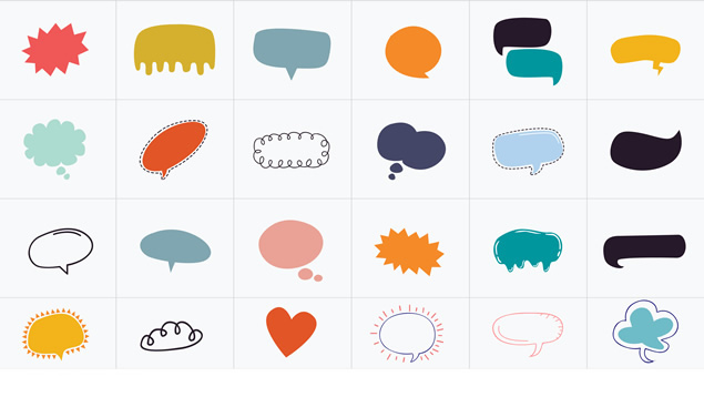 可编辑改色的PPT卡通对话框气泡素材打包下载（500+）