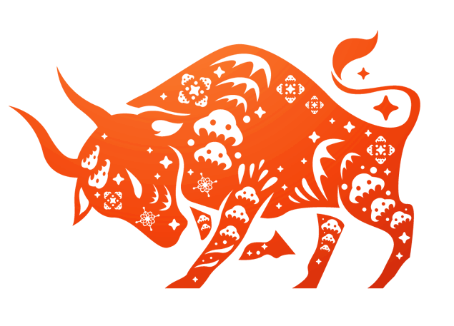 喜庆吉祥牛年剪纸牛免抠图（7张）