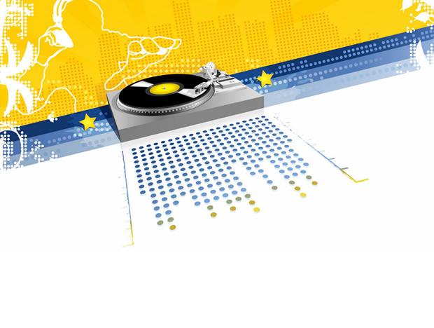 CD唱片 动感音乐ppt模板