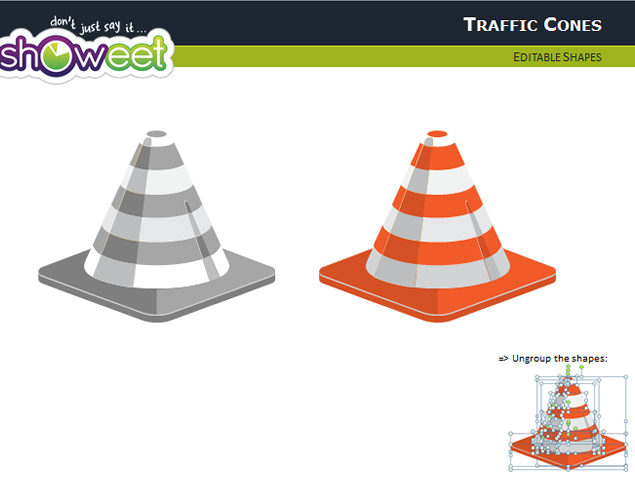 交通安全路障路锥PPT素材3