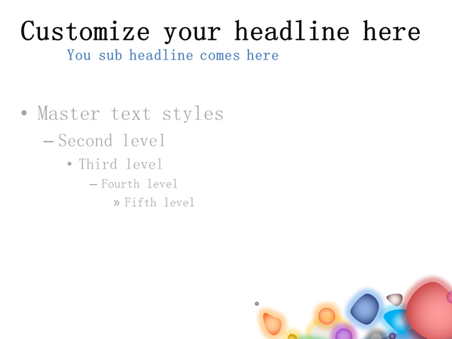 梦幻多彩发光体PPT模板2