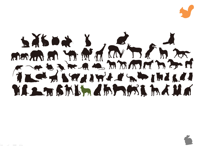 ppt绘制各种动物剪贴画ppt素材（镂空动物）