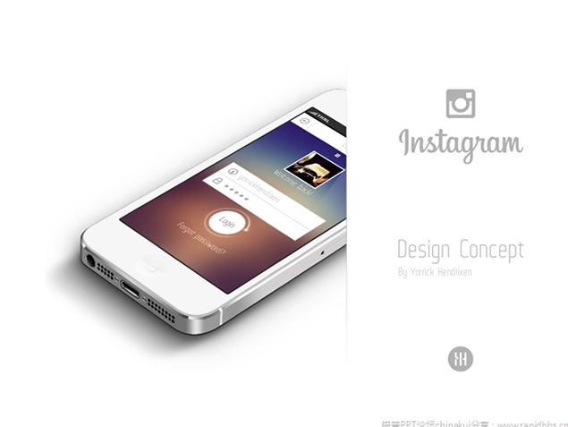 苹果ios7扁平化风格ppt模板
