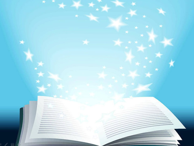 知识的力量——翻开的一本书ppt模板