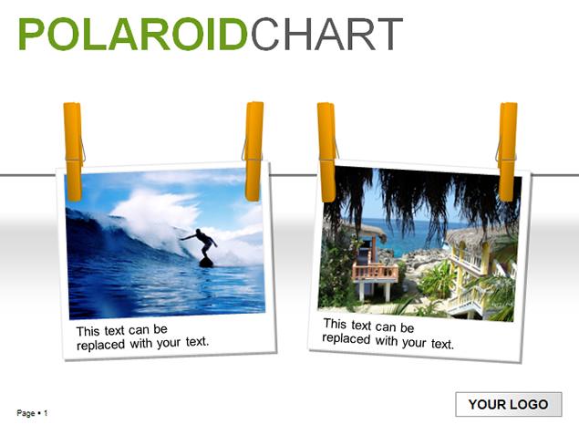 挂在绳上的相片 PPT相框素材下载