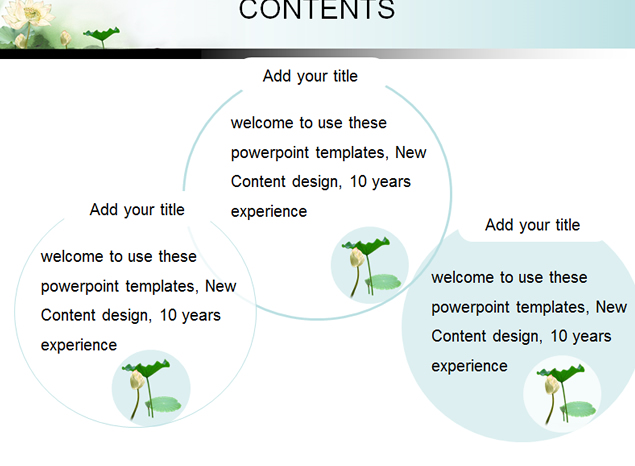 清秀雅致荷叶水墨中国风ppt模板4