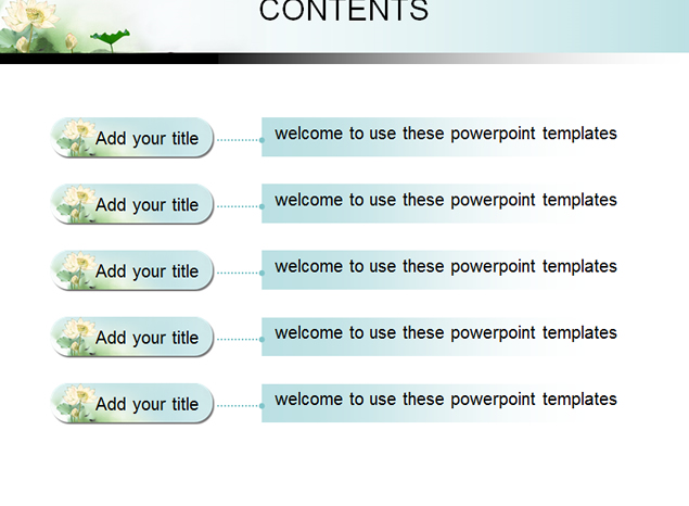 清秀雅致荷叶水墨中国风ppt模板5