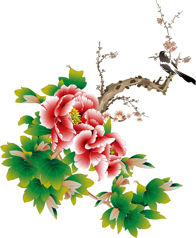 矢量卡通国花牡丹免抠png图片（4张）