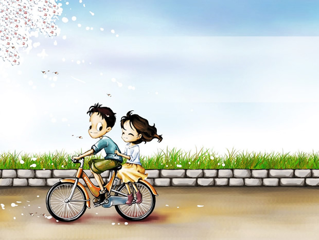 单车上的浪漫——情人节ppt模板