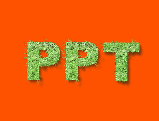 绿草创意环保英文字母ppt素材