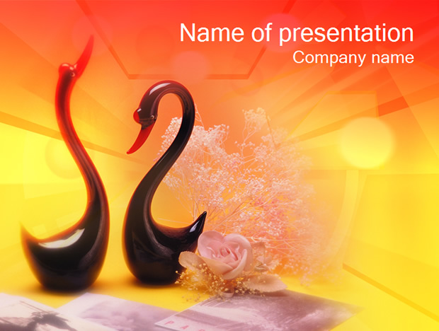 鸳鸯 玫瑰婚庆主题ppt模板