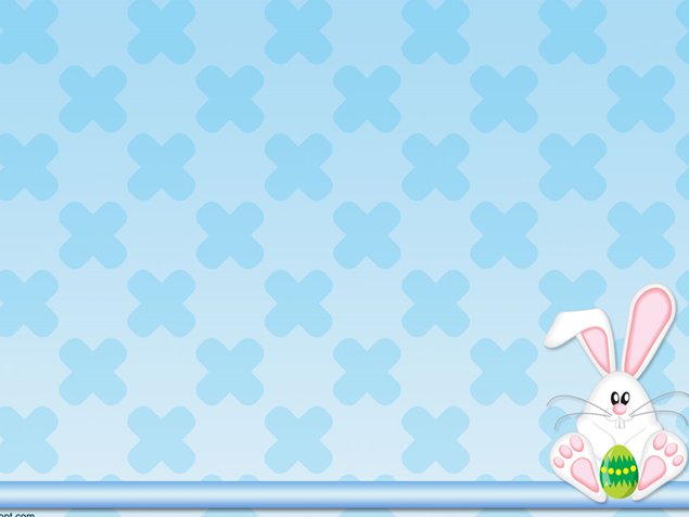 卡通兔子抱着彩蛋PPT模板2