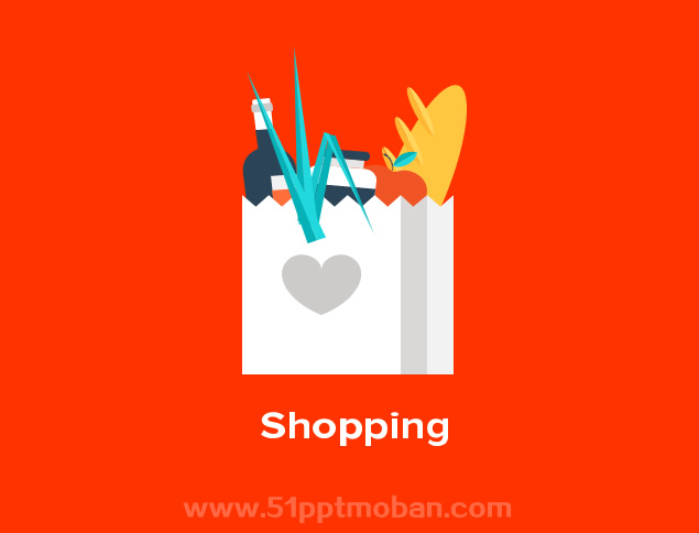 ppt手绘购物系列图标素材