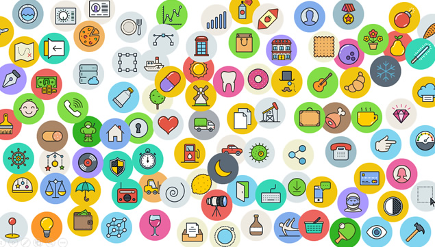 可爱彩色图标 简约线条图标打包下载