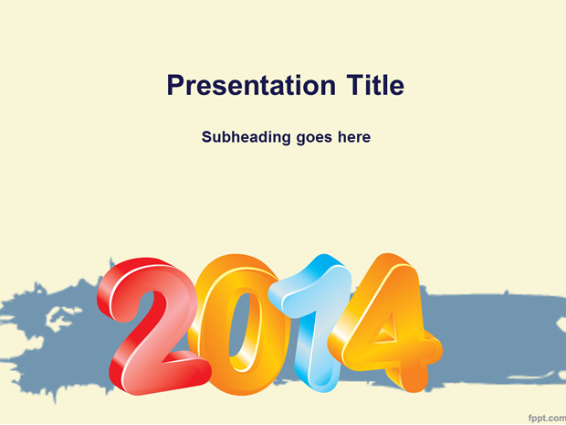 2014立体数字ppt模板