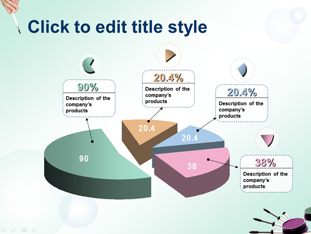 眼线笔 粉底美容广告PPT模板6