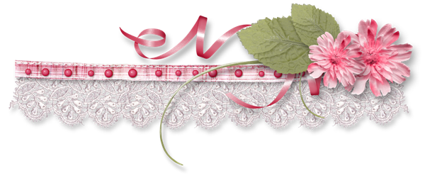 唯美饰边花朵分割线条免抠图