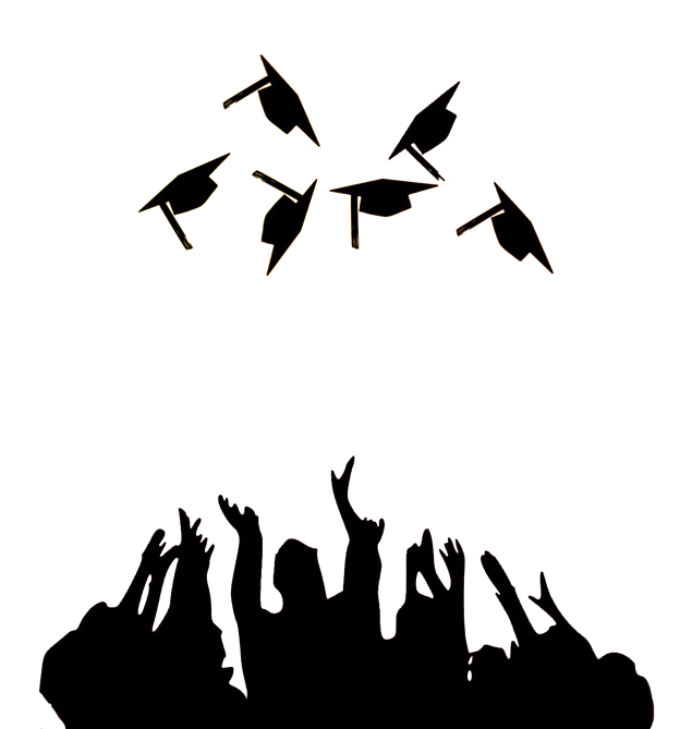 抛博士帽剪影免抠图