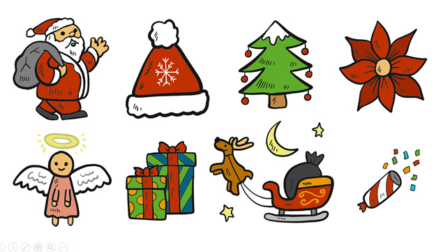 背景透明圣诞节卡通ppt图标素材