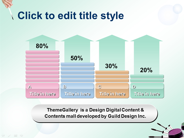 眼线笔 粉底美容广告PPT模板3