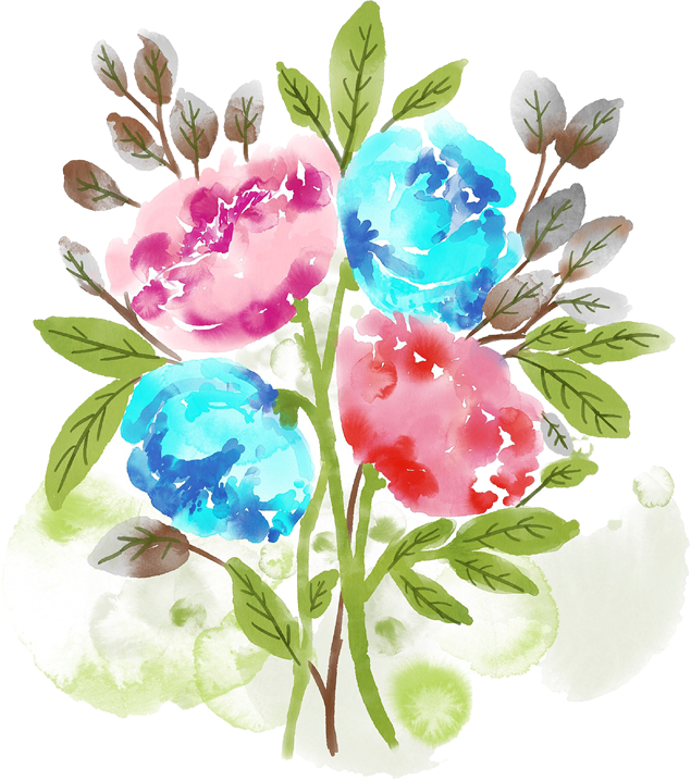 唯美清新水彩花朵植物枝丫免抠图（19张）