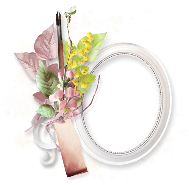 植物修饰椭圆形相框