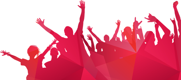 欢呼手势欢呼人群剪影高清免抠图（8张）