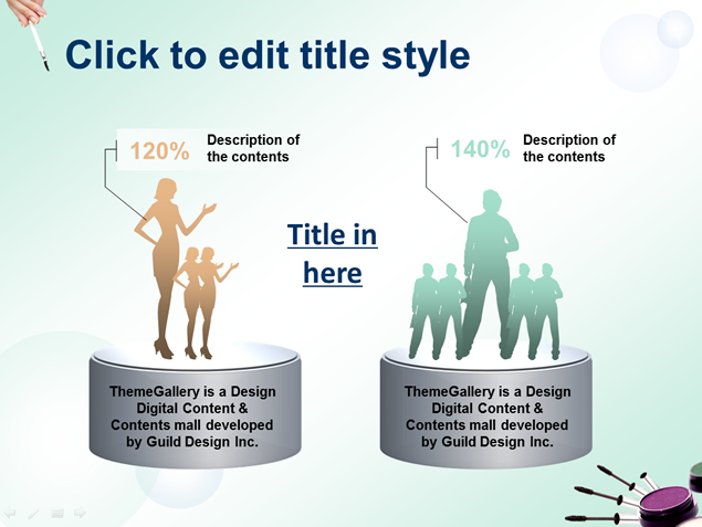 眼线笔 粉底美容广告PPT模板4