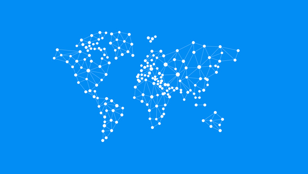 可编辑修改颜色点状线条世界地图ppt素材