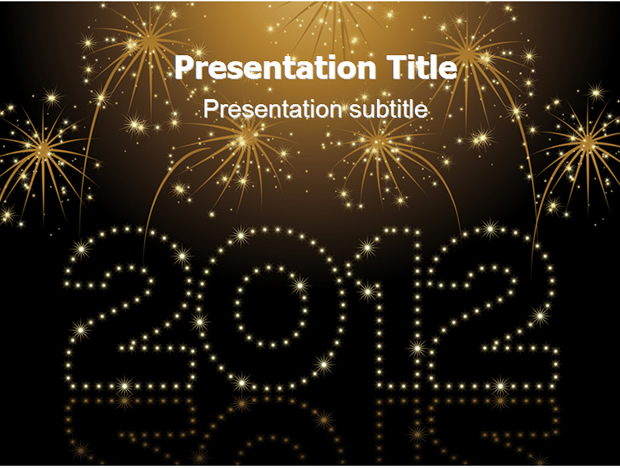 2012节日烟花ppt模板