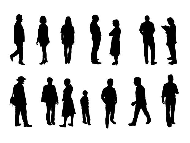 商务镂空人物ppt素材