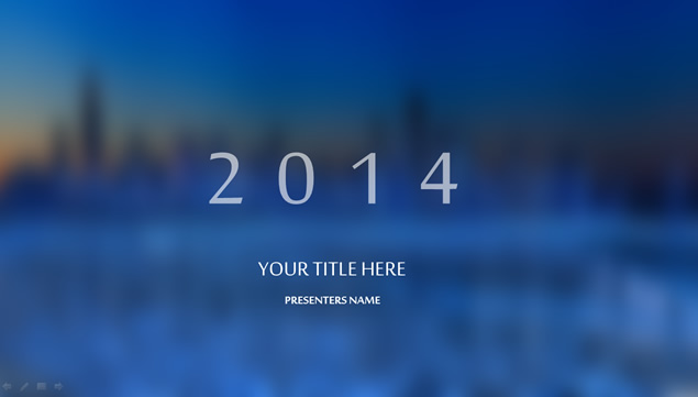 IOS风格简约蓝ppt模板