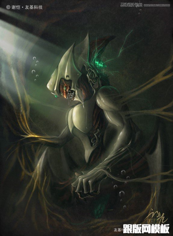 PS鼠绘海底的机器怪物